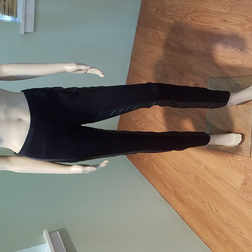 BCBGMaxAzria Black Legging Faux Leather Trim M